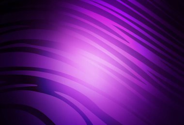 Eğri çizgileri olan koyu mor vektör deseni. Eğri şekilli yepyeni renkli bir tasvir. Broşürler, broşürler için doku.