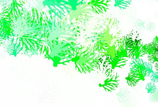Hellgrüne Vektorschablone Mit Zweigen Eine Elegante Helle Illustration Mit Blättern — Stockvektor