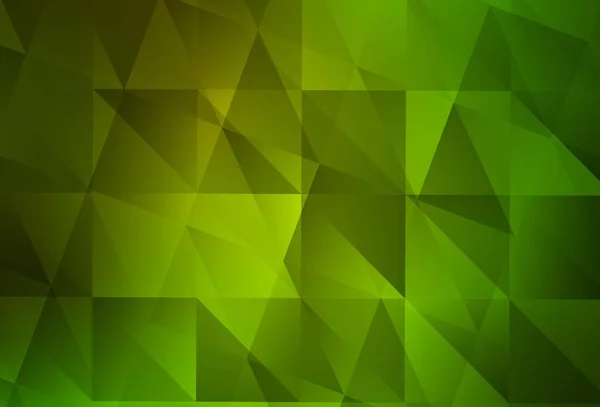 Verde Claro Vector Amarillo Brillante Diseño Triangular Ilustración Abstracta Brillante — Archivo Imágenes Vectoriales