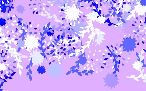 Light Pink Blue Vector Natural Artwork Flowers Elegant Bright Illustration — Stock Vector