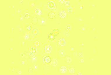 Açık yeşil, benekli sarı vektör arka plan. Bulanık dekoratif tasarım baloncuklu soyut tarzda. Fütürist reklamlar ve kitapçıklar için şablon.