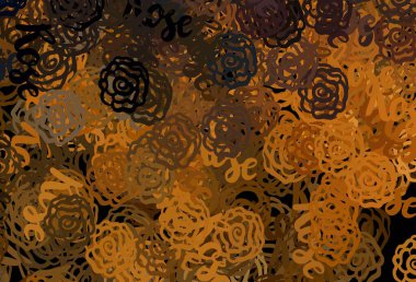 Memphis şekilli koyu turuncu vektör arkaplan. Renkli rastgele şekillerle modern soyut illüstrasyon. Bir cep telefonu için arka plan.