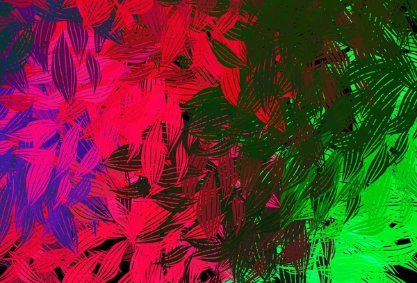 Koyu pembe, yeşil vektör soyut arka plan ve yapraklar. Parlak renkli çizimler ve karalama tarzında yapraklar. Cep telefonlarının geçmişleri için şablon.