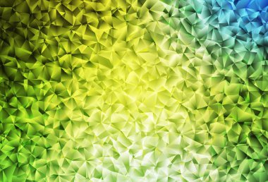 Açık yeşil, sarı vektör üçgen arkaplan. Çokgen soyut çizim ve gradyan. Marka kitabınız için yeni şablon.