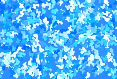 Memphis şekilli hafif MLUE vektör arkaplanı. Renkli rastgele şekillerle modern soyut illüstrasyon. İşiniz için en iyi akıllı tasarım.