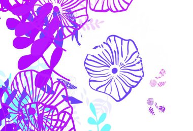 Açık mavi, yapraklı yeşil vektör. Bulanık şekilli ve yapraklı yepyeni bir resim. İşiniz için yeni tasarım.