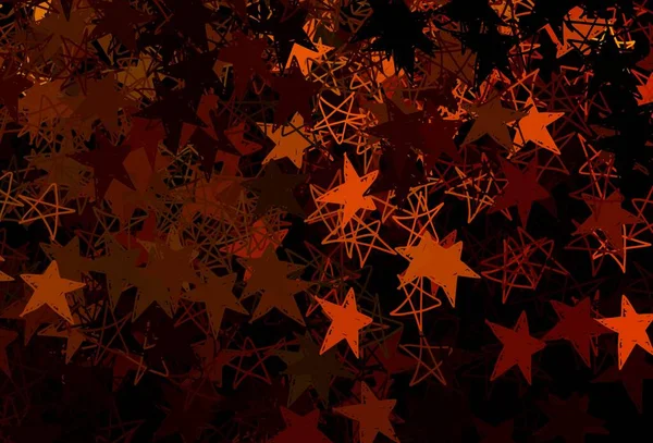 Dunkelgelber Vektorhintergrund Mit Weihnachtsschneeflocken Sternen Moderne Geometrisch Abstrakte Illustration Mit — Stockvektor