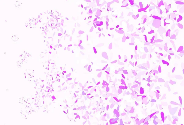 Light Purple Pink Vector Doodle Texture Leaves Glitter Abstract Illustration — Stock Vector