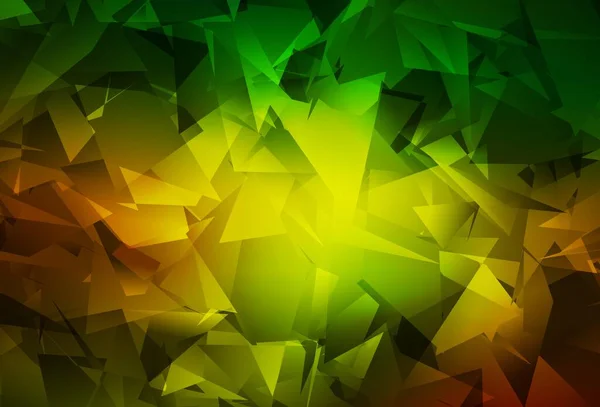 Modèle Polygonal Abstrait Vectoriel Vert Foncé Jaune Illustration Géométrique Style — Image vectorielle