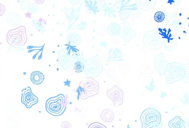 Açık pembe, soyut şekilli mavi vektör dokusu. Soyut gradyan şekilli basit renkli çizimler. Web siteniz için basit tasarım.