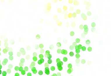 Açık yeşil, benekli kırmızı vektör arka plan. Renkli su damlaları olan modern soyut çizimler. Duvar kağıtlarının dokusu için desen.