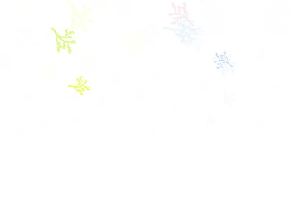 Vert Clair Motif Doodle Vectoriel Rouge Avec Sakura Illustration Abstraite — Image vectorielle