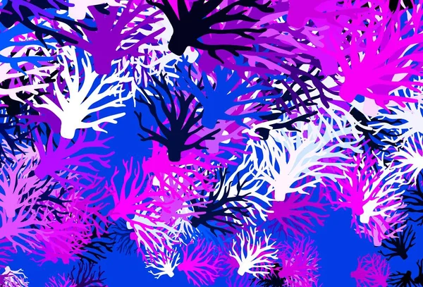 Светло Фиолетовый Вектор Ветвями Блеск Абстрактной Иллюстрации Листьями Ветвями Шаблон — стоковый вектор