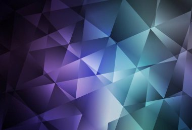 Koyu pembe, mavi vektör çokgen arkaplan. Gradyanı olan zarif parlak çokgen çizimi. Arkaplanlarınız için desenli desen.