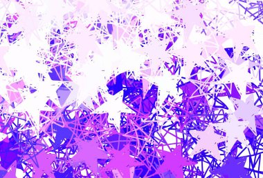 Küçük ve büyük yıldızlı açık kırmızı vektör arkaplanı. Bulanık dekoratif dizayn yıldızlı basit bir stilde. Astroloji web siteleri için desen.