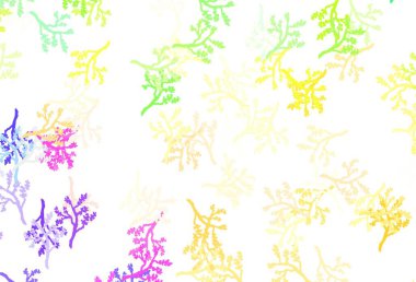 Light Multicolor vektör soyut arkaplan ile sakura. Yaprakları ve dalları olan yepyeni renkli bir illüstrasyon. Duvar kağıdı tasarımınız için yeni bir doku.