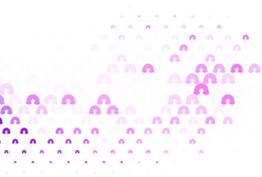 Açık Mor, gökkuşağı sembollü pembe vektör arkaplan. Gradyan gökkuşağı şekilli soyut çizimler. Eğlence tasarımları için çizim.