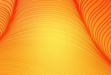 Bükülmüş çizgileri olan açık sarı vektör dokusu. Soyut ve gradyan renkte renkli çizimler. Marka kitabı için şık bir desen.