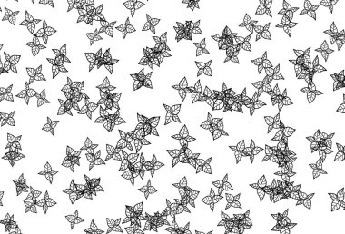 Siyah ve beyaz vektörler yapraklı soyut desenler. Origami tarzındaki yaprakların gradyanlı karalama çizimi. İş tasarımınız için yepyeni bir tarz.