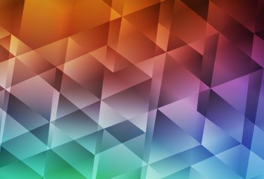 Açık yeşil, kırmızı vektör çokgen arka plan. Soyut ve üçgenli renkli çizimler. Broşürünüz için yepyeni bir tasarım..