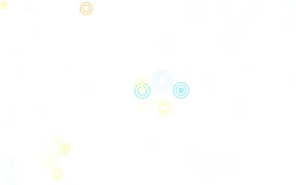 Ανοιχτό Μπλε Κίτρινο Διανυσματικό Μοτίβο Σφαίρες Αφηρημένη Εικόνα Χρωματιστές Φυσαλίδες — Διανυσματικό Αρχείο