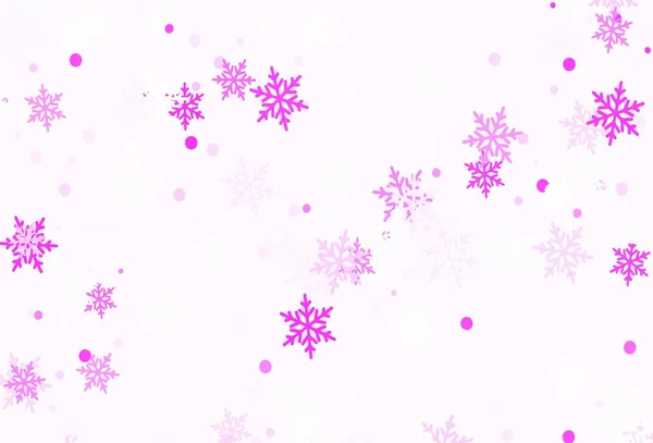 Luz Púrpura Plantilla Vectorial Rosa Con Copos Nieve Hielo Copos — Vector de stock