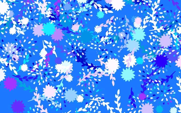 Rosa Claro Fondo Abstracto Vector Azul Con Flores Rosas Ilustración — Vector de stock