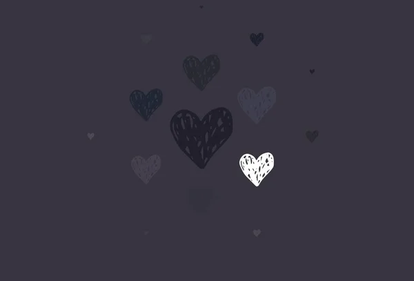 Ljusgrå Vektor Bakgrund Med Lysande Hjärtan Vackra Abstrakta Hjärtan Färgglada — Stock vektor