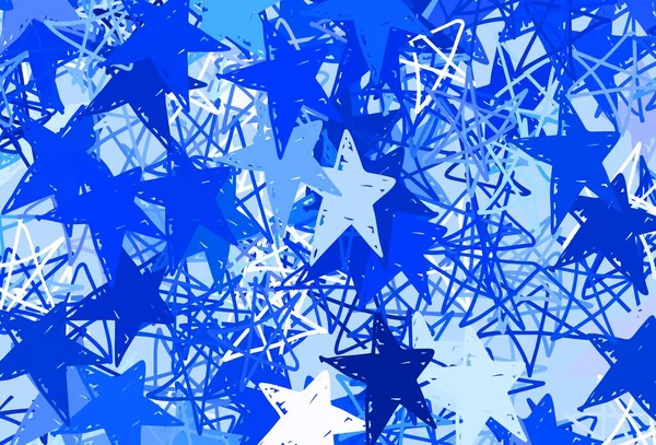Luz Pano Fundo Vetorial Blue Com Estrelas Pequenas Grandes Ilustração — Vetor de Stock