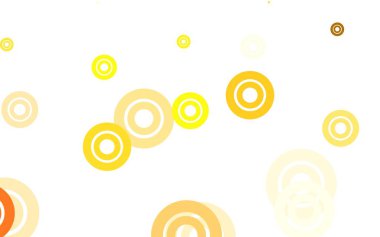 Dairesel hafif turuncu vektör şablonu. Doğa tarzında bulanık halkaları olan güzel renkli çizimler. Duvar kağıtlarının dokusu için desen.