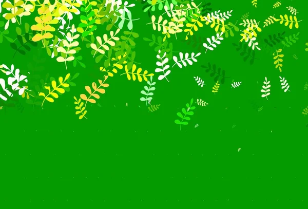 Light Green Red Vector Elegant Pattern Leaves Glitter Abstract Illustration — Stock Vector