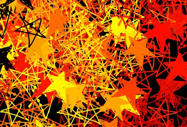 Темно Оранжевая Векторная Текстура Цветными Снежинками Звездами Современная Геометрическая Абстрактная — стоковый вектор
