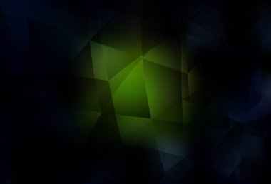 Koyu yeşil vektör çokgen çizimi. Gradyanı olan üçgen geometrik örnek. Dizaynınız için üçgen desen.