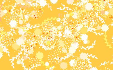 Açık Turuncu vektör karalama düzeni ve çiçekler Origami tarzında çiçekleri karalamak. Çocuk kitapları için renkli desen.