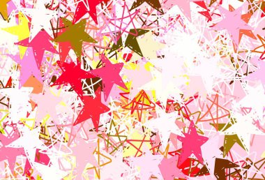 Açık yeşil, güzel yıldızlı kırmızı vektör dokusu. Yıldızlı modern geometrik soyut çizim. İş ilanınız için akıllı tasarım.