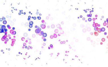 Açık pembe, küreli kırmızı vektör deseni. Soyut arka planda bulanık kabarcıklar ve renkli gradyan. Güzel web siteleri için desen.