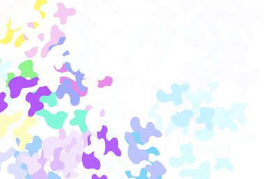 Açık mavi, Memphis şekilli kırmızı vektör arkaplan. Modern tarzda değişen renkli kaotik formlar. Kartvizitiniz için modern tasarım.