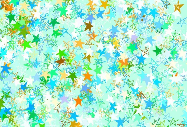 Hellblauer Gelber Vektorhintergrund Mit Kleinen Und Großen Sternen Verschwommenes Dekoratives — Stockvektor
