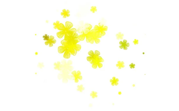 Lichtgroen Geel Vector Abstract Patroon Met Bloemen Een Elegante Heldere — Stockvector