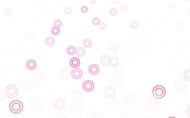 Açık kırmızı, diskli sarı vektör dokusu. Renkli su damlaları olan modern soyut çizimler. Poster ve web siteleri için tasarım.