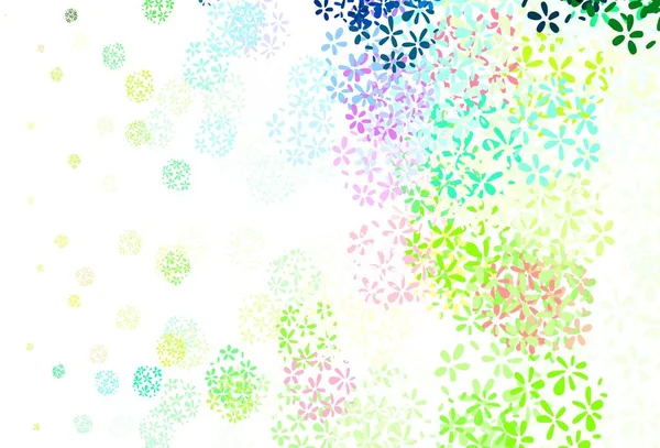 Light Multicolor Vector Doodle Vorlage Mit Blättern Verschwommenes Dekoratives Design — Stockvektor