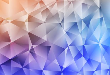 Açık mavi, sarı vektör çokgen desen. Yarım ton şeklinde, üçgenli yaratıcı illüstrasyon. Pankartın için tamamen yeni bir şablon.