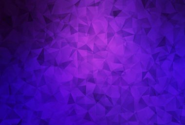 Koyu Mor vektör üçgen mozaik şablon. Üçgenli parlak renkli çizimler. İşiniz için yepyeni bir tasarım..