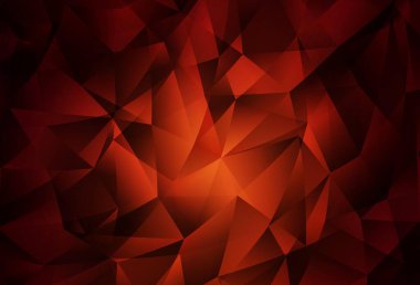 Koyu kırmızı vektör çokgen arkaplan. Üçgenlerden oluşan parlayan çokgen çizimler. Marka kitabınız için yeni şablon.
