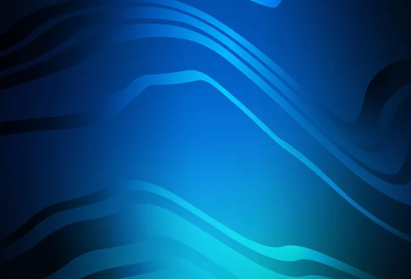 Pola Vektor Blue Gelap Dengan Garis Bengkok Ilustrasi Cerah Elegan - Stok Vektor