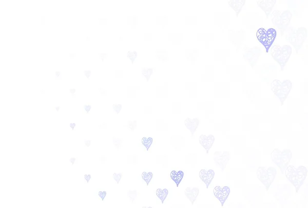 Светло Фиолетовый Векторный Фон Сердцами Shining Умная Иллюстрация Градиентными Сердцами — стоковый вектор