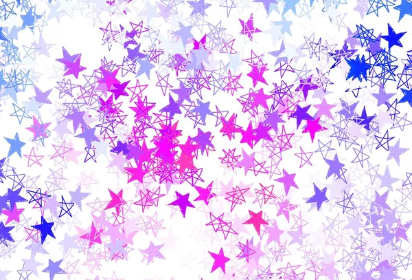 明るい星とライトブルー レッドベクトルレイアウト 星と輝く色のイラスト 未来的な広告 小冊子のパターン — ストックベクタ