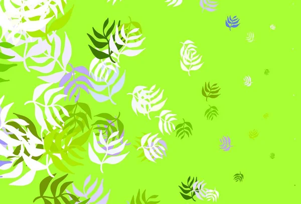 Rosa Claro Verde Vector Elegante Fondo Con Hojas Una Vaga — Vector de stock