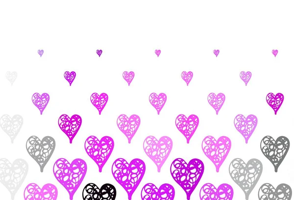 Світловий Рожевий Вектор Серцями Декоративний Дизайн Серцями Простому Стилі Задум — стоковий вектор