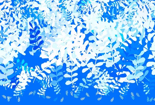 Hellblauer Vektor Natürlicher Hintergrund Mit Blättern Leuchtend Farbige Illustration Mit — Stockvektor